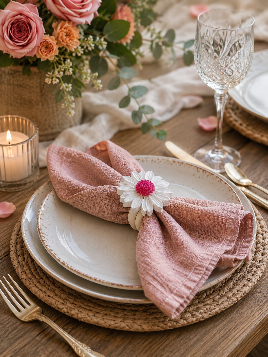 🌼 Porte-serviette Marguerite                  🌿Naturel