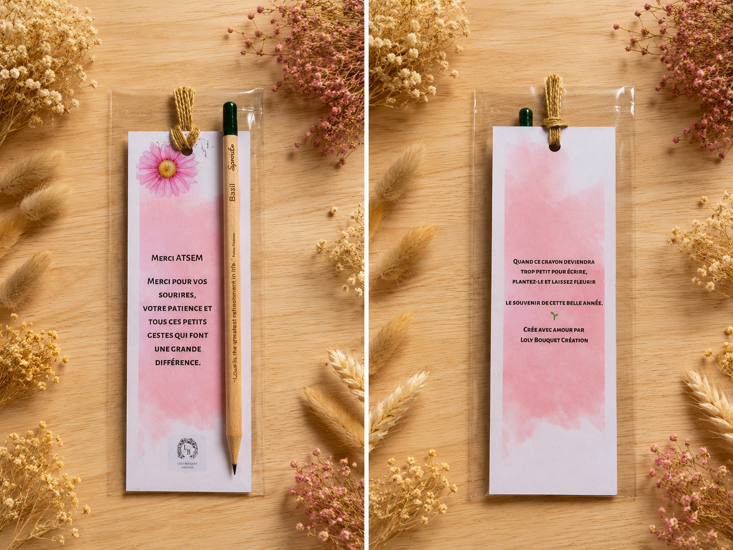 🌸 Marque-page à planter personnalisé – Édition École