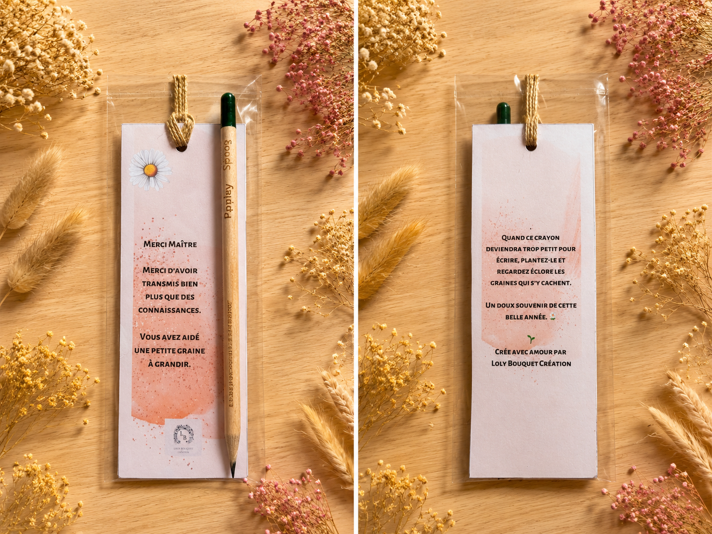 🌸 Marque-page à planter personnalisé – Édition École
