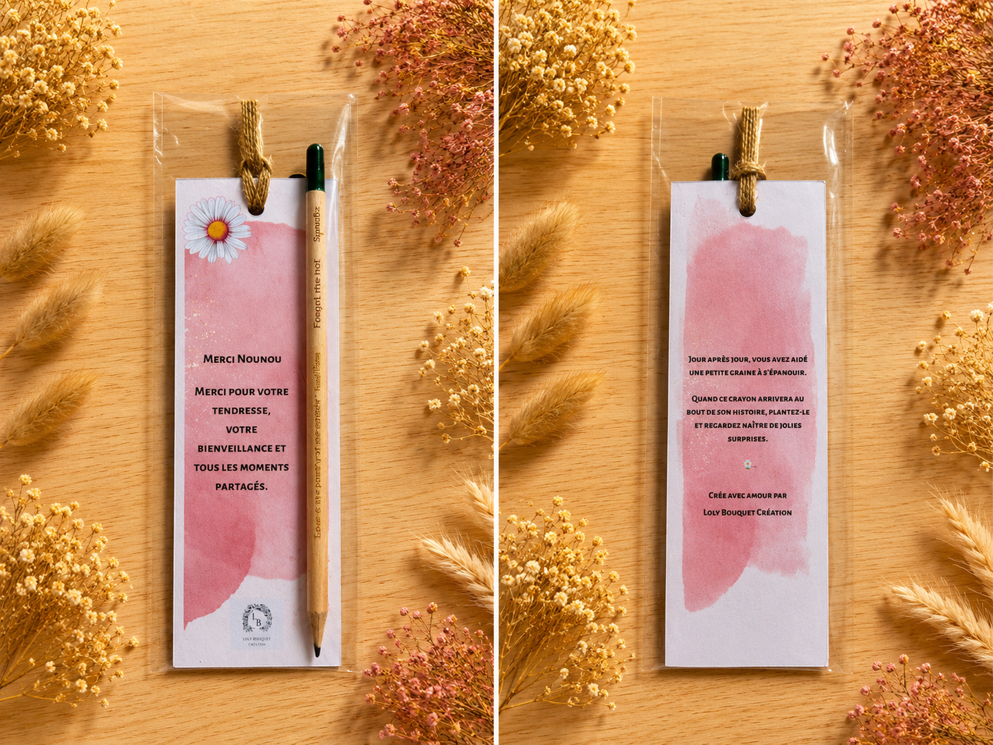 🌸 Marque-page à planter personnalisé – Édition École