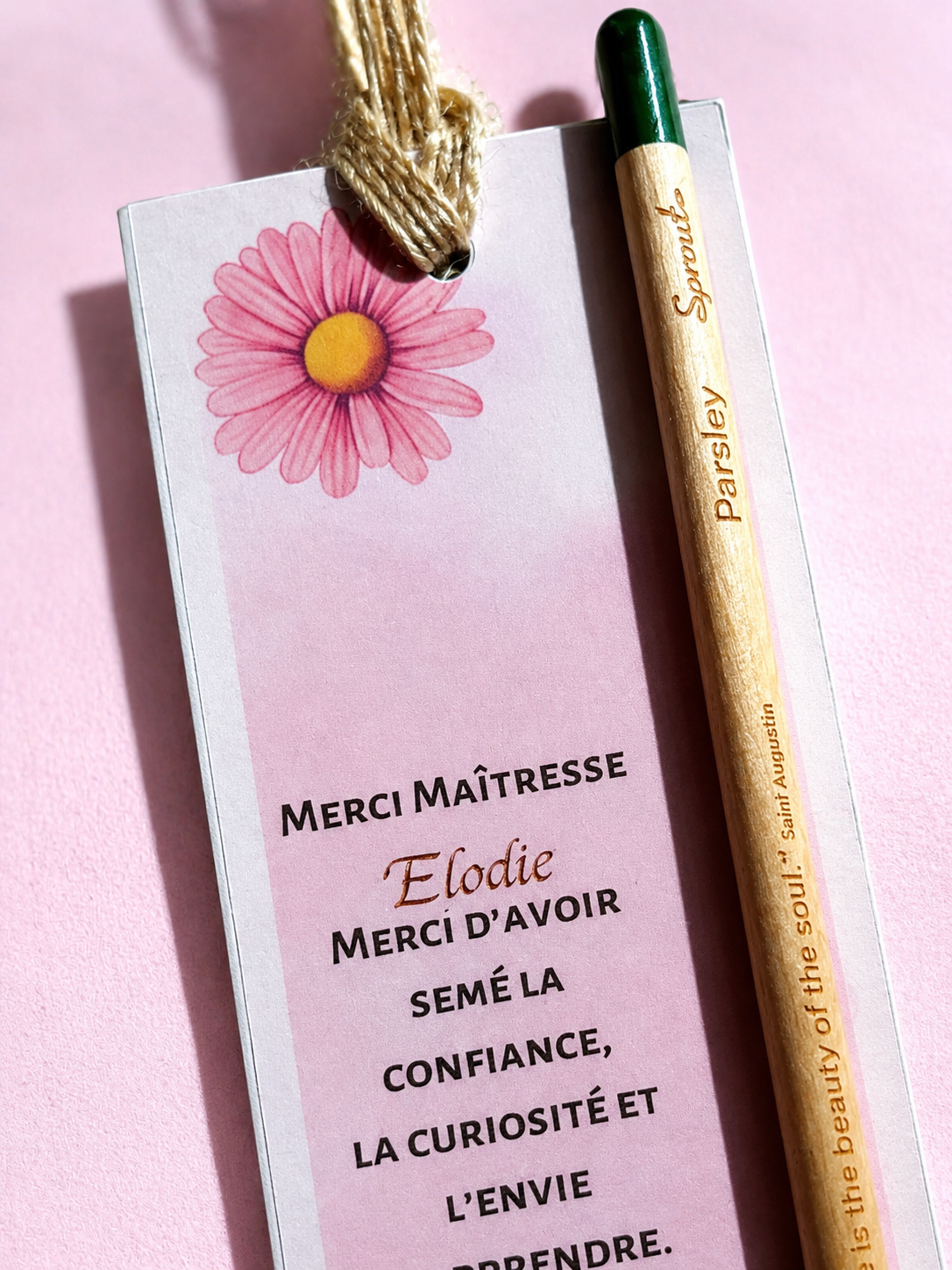🌸 Marque-page à planter personnalisé – Édition École
